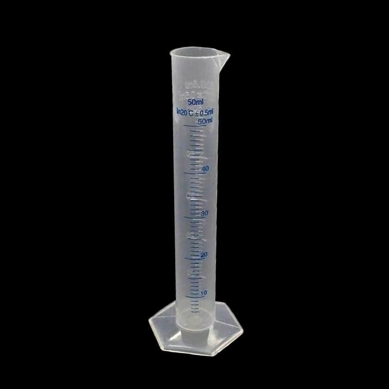 Clear White Plastic Liquid Measurement Graduated Cylinder for Lab Supplies Laboratory Tools 10ml,25ml,50ml,100ml,250ml,500ml: 50 ml