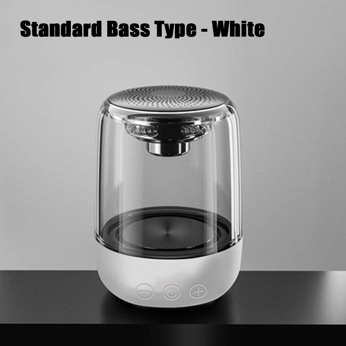 Bluetooth Wireless Speakers Waterproof Stereo Column Portable Bass Subwoofer Speaker Colorful Light Support TF Card with Mic: White A