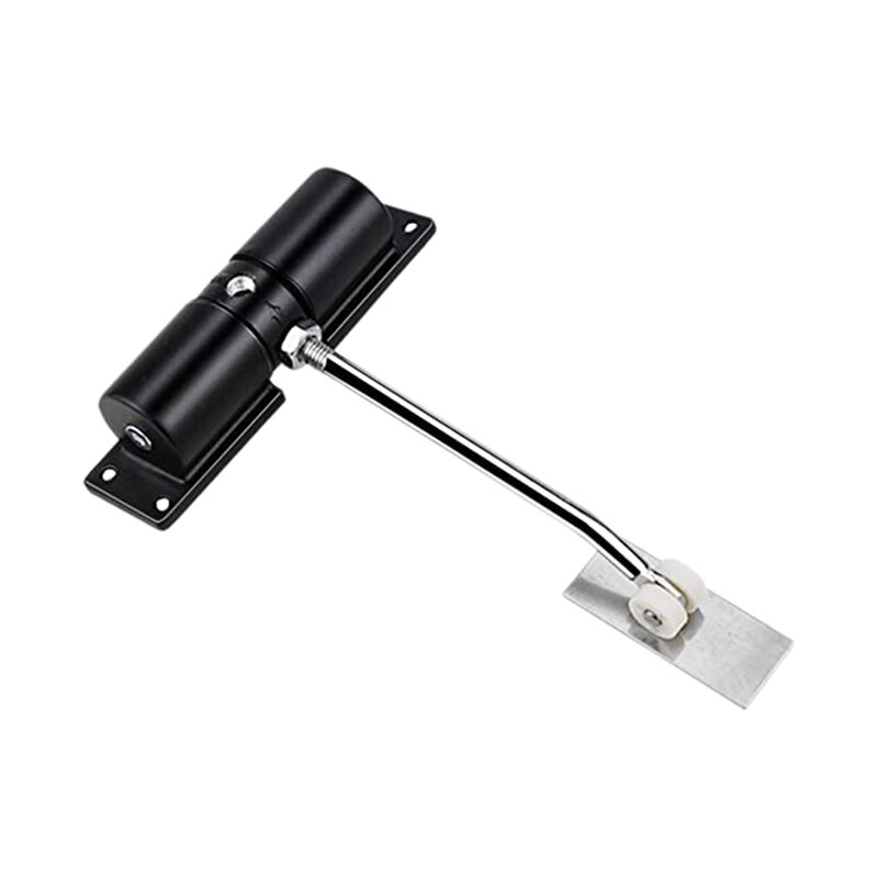 Dörrstängare hushålls svart bältehjul justerbar automatisk dörrstängning ljus zinklegering fjäderdörrstängare