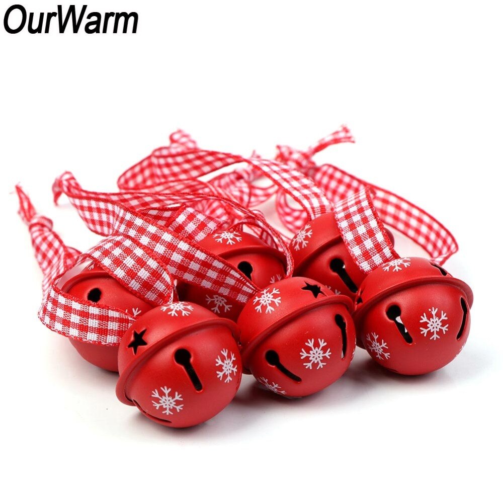 OurWarm 20pcs Kerst Klokken Sneeuwvlok Metal Jingle Bells Opknoping Kerstboom Ornamenten Christmas Party Decoratie Jaar