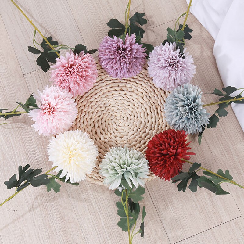 1PC Simulation Hydrangea Colorful Artificial Dandelion Flower Ball Artificial Flowers DIY Wedding Party Decor