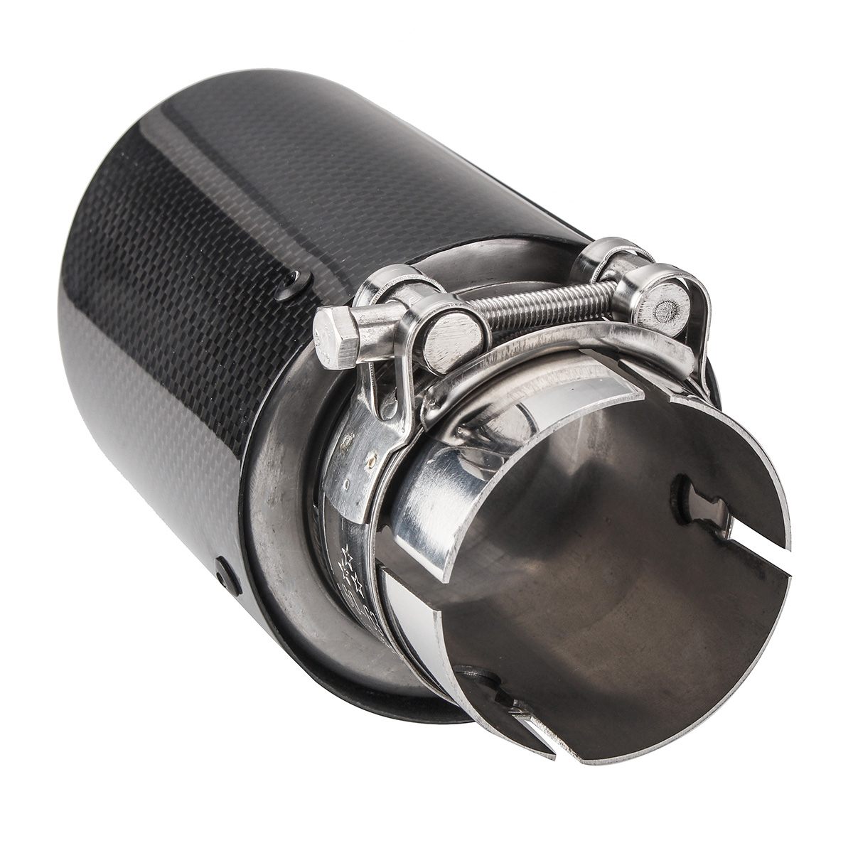Auto Styling Universal 2.5 inch 63mm-Inlet 89mm-Outlet Glossy Black Carbon Auto Uitlaat Tip Uitlaat Demper