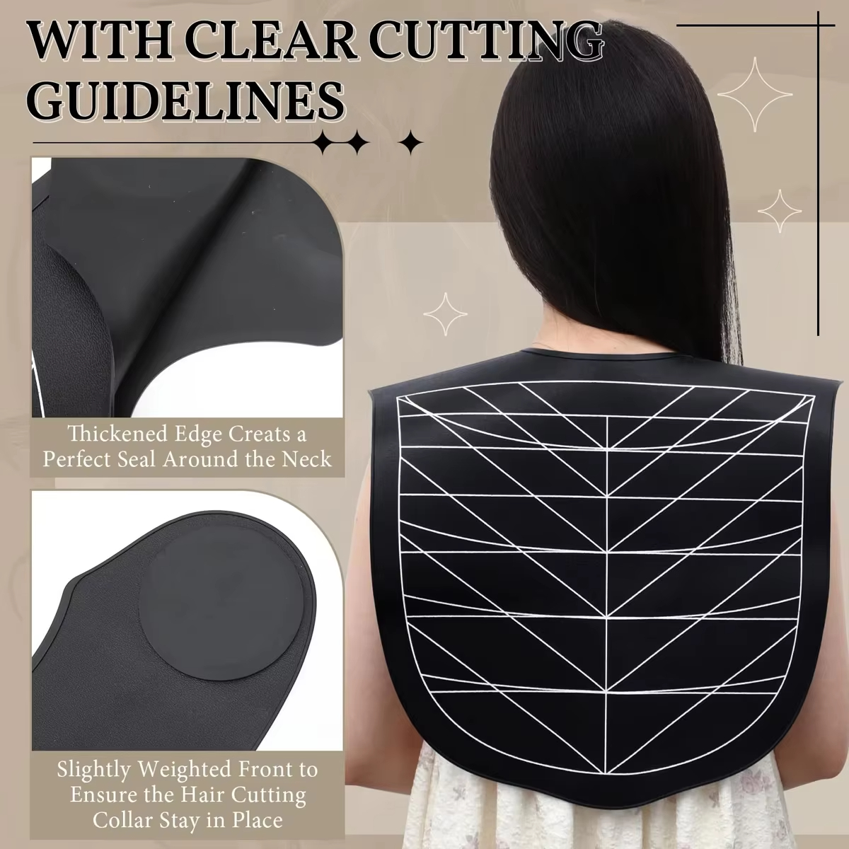 Capa para teñir el cabello, herramientas de peluquero negro, Collar para colorear de peluquería de silicona, capa de corte de pelo impermeable para salón de barbería