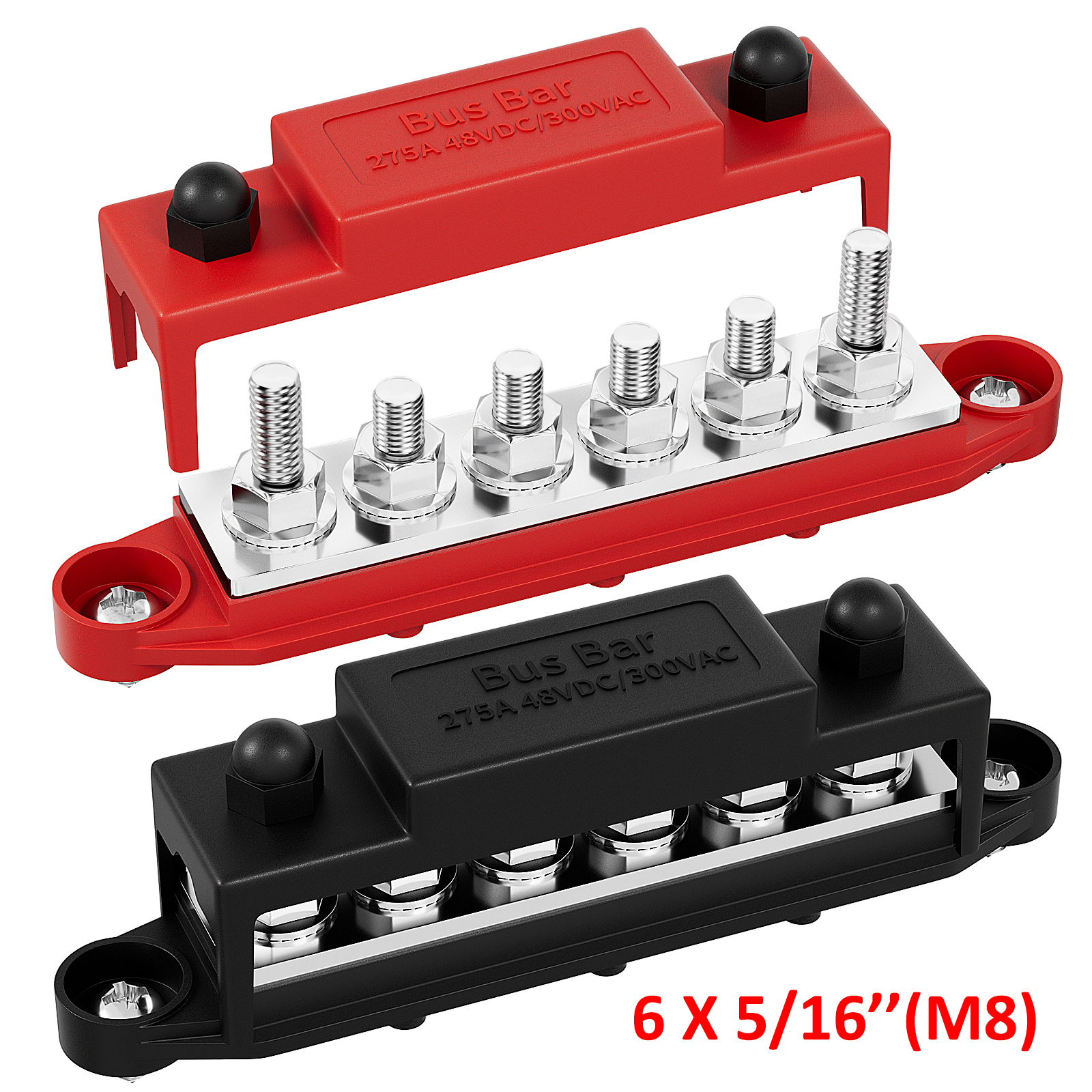 DaierTek-Bus Bar, Distribuição de Energia Bloco, Car Audio Barramento, positivo Bateria Terminal Stud, 275A, 12V, 6x5 16 "(M8): MULTI