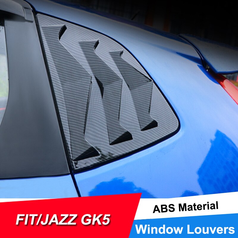 Jncforurc Side Vent Window Louvre Auto Achter Kwart Spoiler Panel Voor Honda Fit Jazz 15 16 17 18 Abs stickers 2 Stks/set
