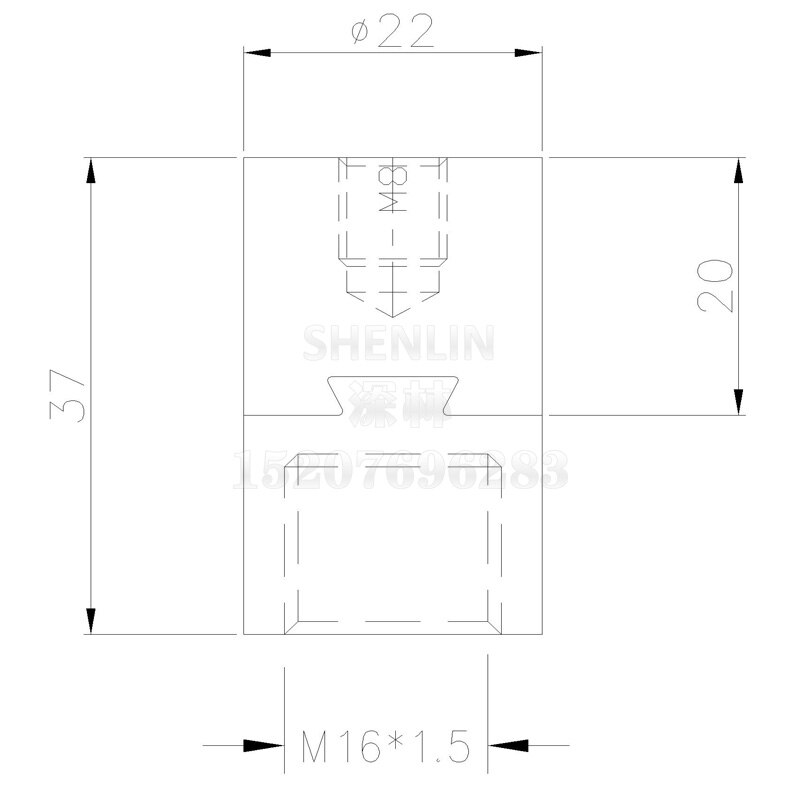 Connector of Piston and Cylinder for Pneumatic Filling Machine, SS304 SU32/40/50/63/80/100 Cylinder Connection pair: M16X1.5