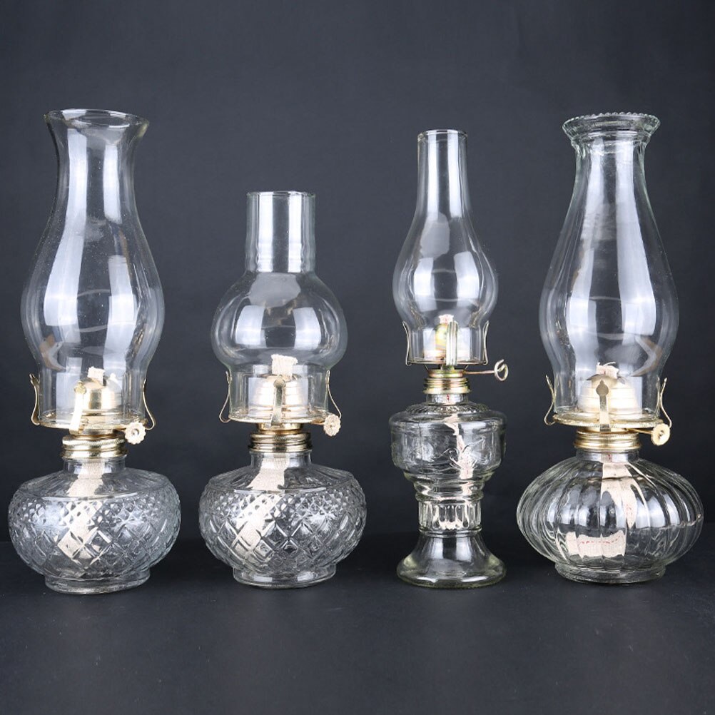 1 Set Oil Lamp Burner And Oil Lamp Wick Kerosene Oil Lamp Wick Old-Fashioned Kerosene Lamp Metal Regulator Retro Glass Oil Lamp