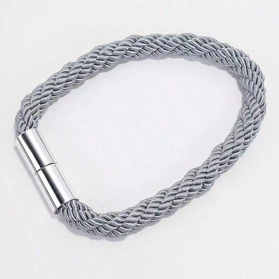Modern Simple Thick Rope Twist Curtain Tie Rope Without Punching Installation Magnetic Buckle Decorative Home Accessories: Light Grey