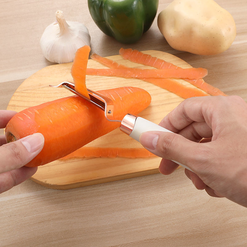 Kopparpläterad köksutrustning 7 -delars set exklusivt köksredskap matlagningstillbehör vitlökspress pizzaskärare skopa skalare ostrivjärn