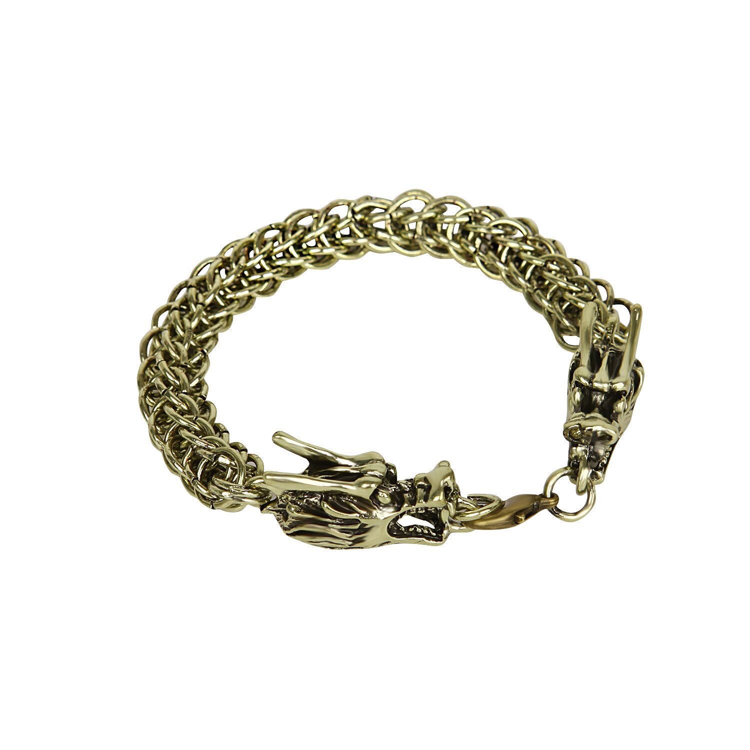 Jahrgang Edelstahl Drachen Armbänder Für Männer Schlange Kette Männlichen Armbinde Armreifen Kühlen Punk Hüfte hüpfen Schmuck: Antiquität Gold