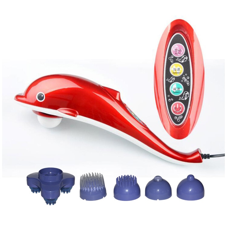 Electric Dolphin Massager Back Massage Hammer Vibration Infrared Stick Roller Cervical Body 2045