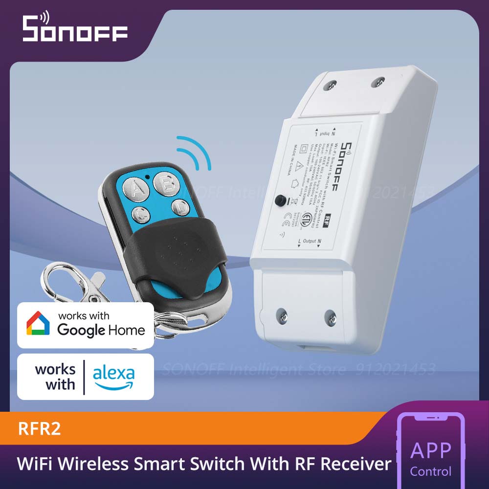 SONOFF RFR2 Wifi Breaker Module Outlets DIY Wifi 433 MHz RF Afstandsbediening Schakelaar Smart Home Automation Werkt met Endff RM433