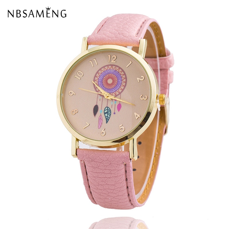 Reloj atrapasueños de para mujer, relojes casuales, de cuero, de cuarzo, LZ4097