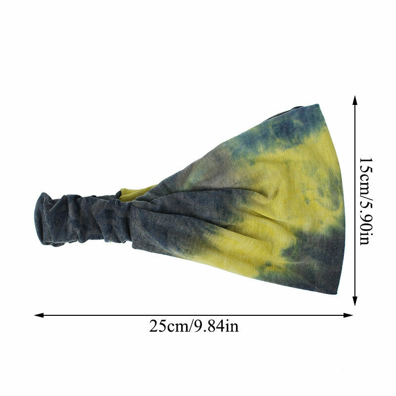 Vrouwen Yoga Sport Brede Hoofdband Stretch Boho Haarband Tulband Headwrap Running