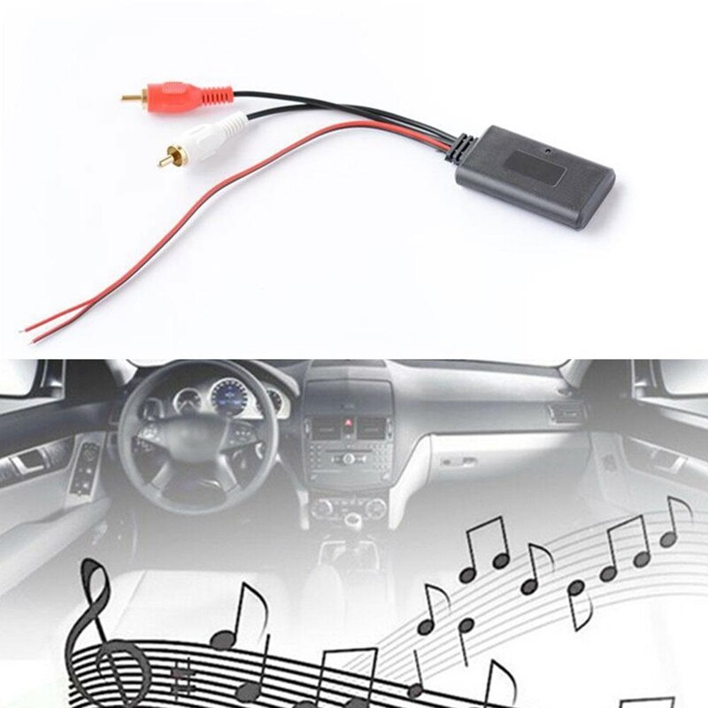 5Pcs Car Wireless Bluetooth AUX Receiver Module Music Adapter RCA Audio Cable Universal 2RCA Interface Adapter 5-12V