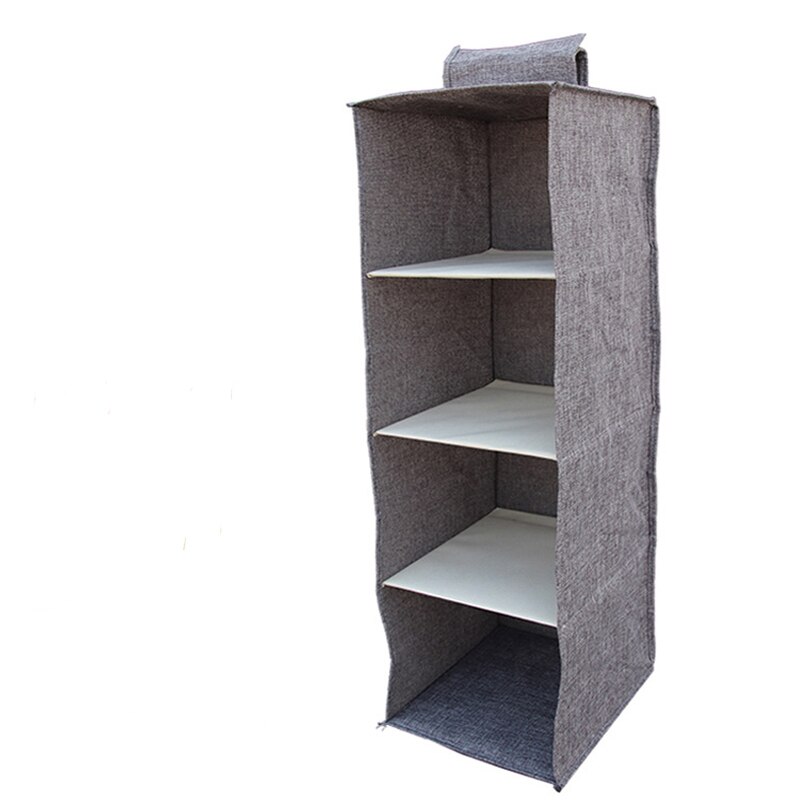 Organizador de armario de algodón, cajón colgante con bolsillo, almacenamiento de ropa, accesorios de organización del hogar, suministros: 4 Layer Gray