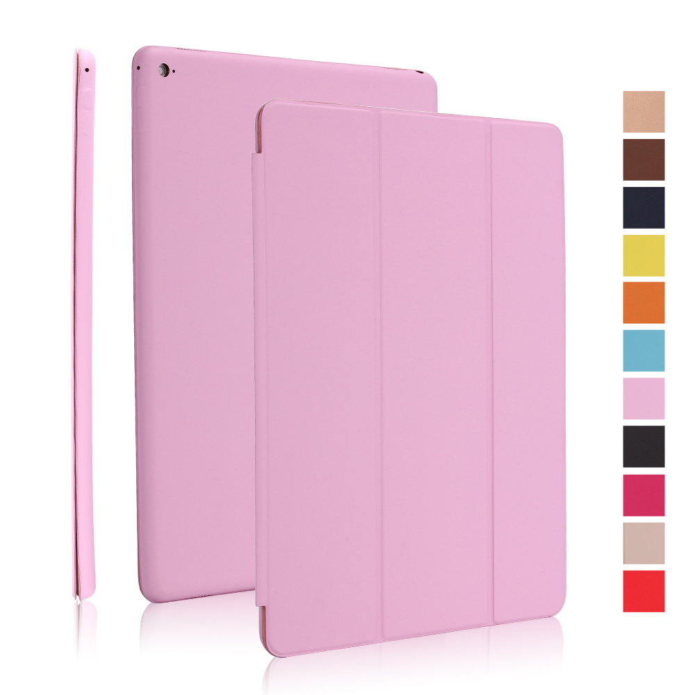 For ipad Pro 9.7 Case A1673 A1674 PU Leather Magnetic Smart Cover for ipad Pro 9.7 Case with Flip Stand: Pink