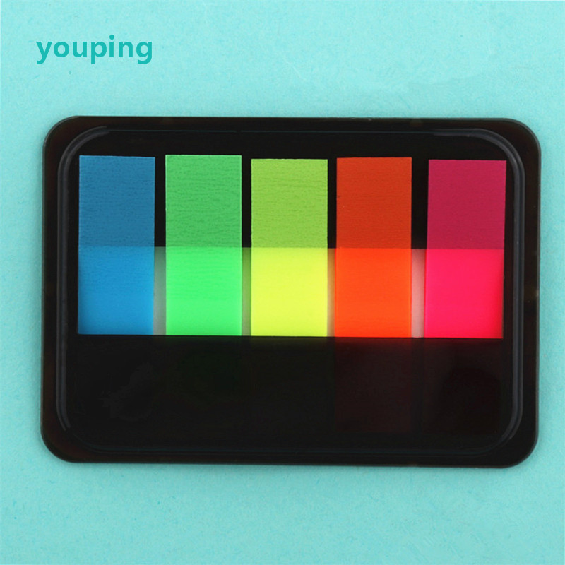 Notes autocollantes transparentes pour bloc-notes, marqueur de signet, mémo autocollant, papier de bureau, fournitures scolaires pour étudiants: Black