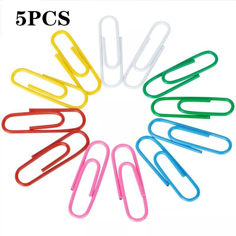 Clip de papel grande de color de 100mm, clip de papel recubierto de metal: 5PCS