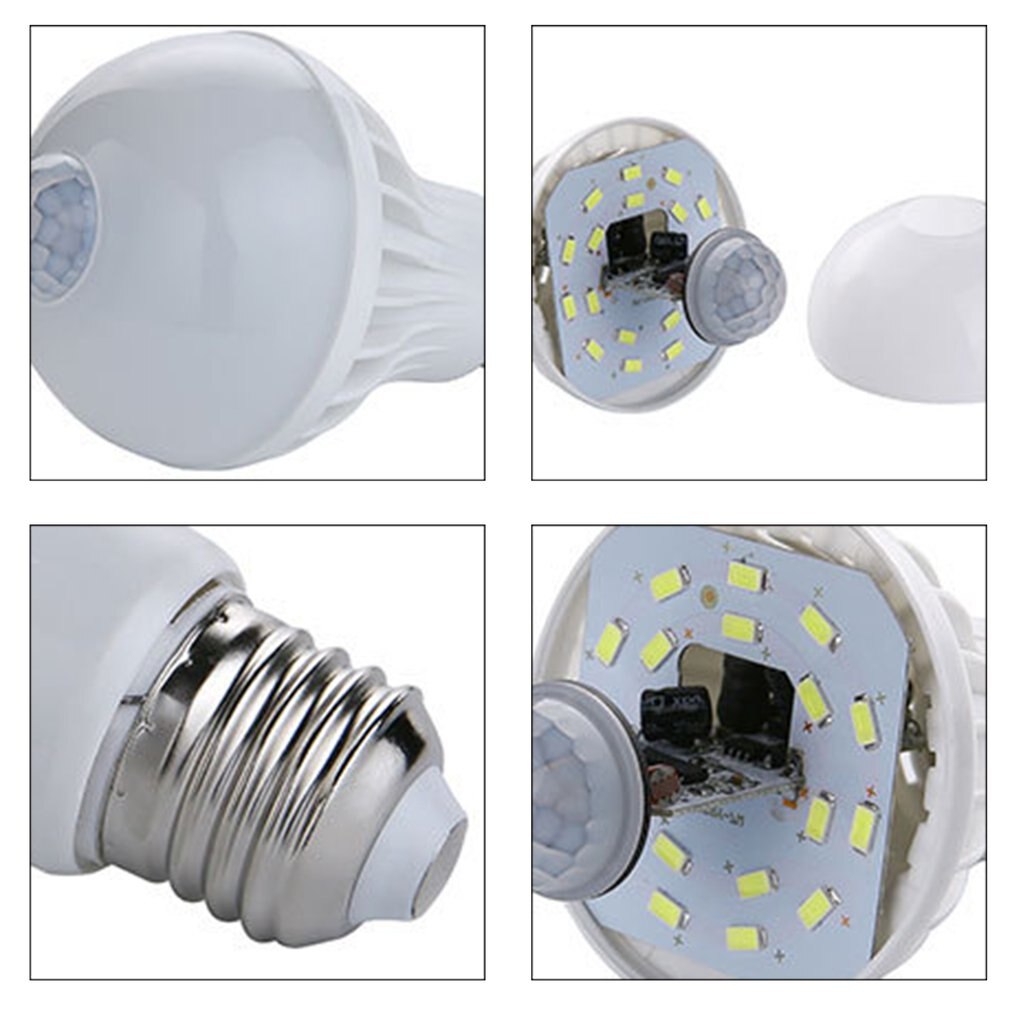 Led Pir Motion Sensor Lamp 220V Led Lamp Auto Smart Intelligente Pir Infrarood Body Motion Sensor Licht E27 Socket