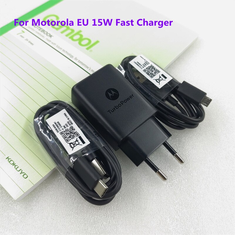 Szybka ładowarka 15W ue wtyczka Z kablem 1M typu C / Micro USB szybka ładowarka do Moto G6 G5 G5S E5 G4 Plus Z zasilaniem E5 G7