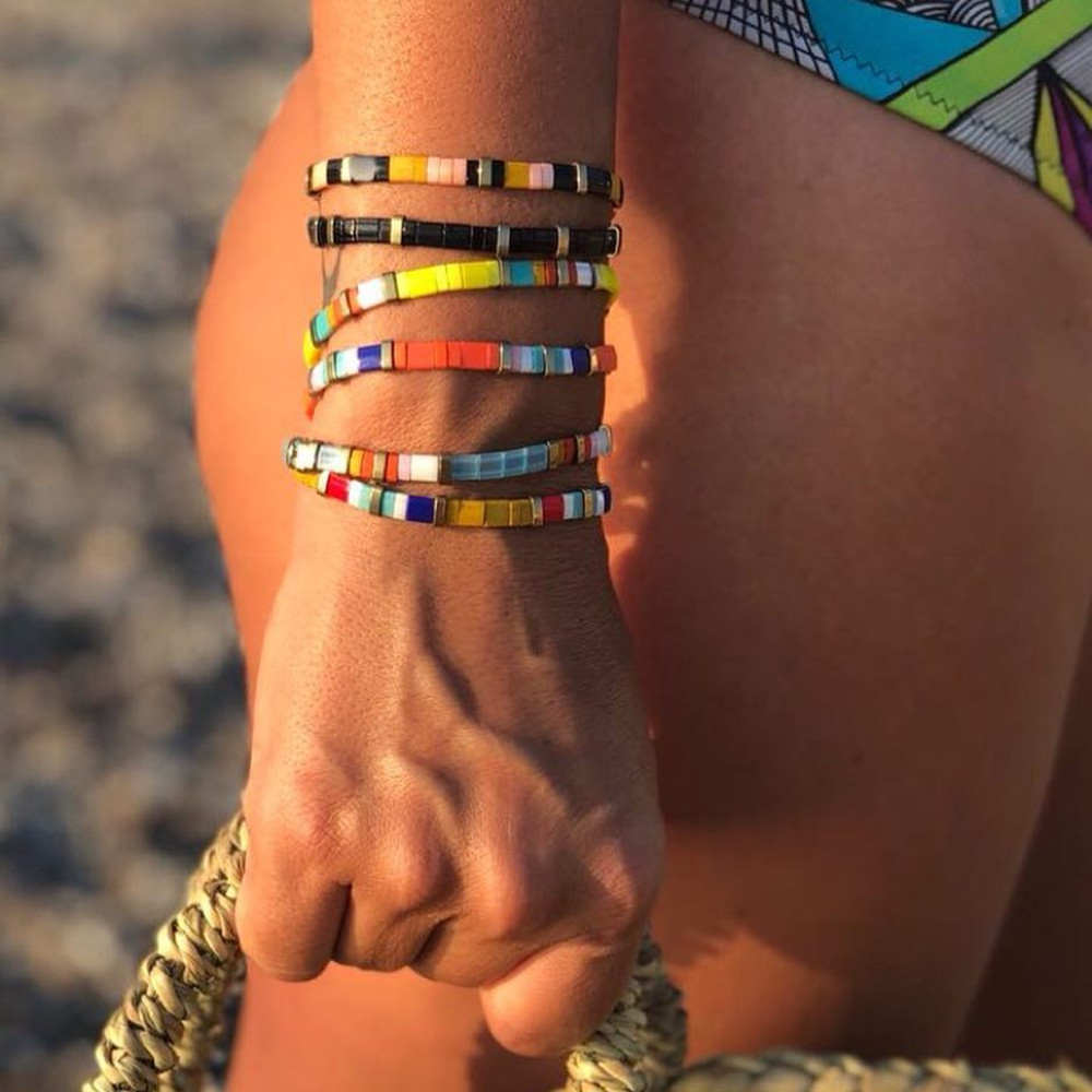 Go2boho Regenboog Armband Miyuki Tila Armbanden Vrouwen Glazen Kralen Sieraden Boho Summer Beach Dames Armband