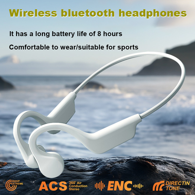 Bluetooth-oortelefoon Op de nek gemonteerde draadloze headset-oortelefoon met open achterkant Hoog vermogen, soepele geluidsgeleiding Lange batterijduur