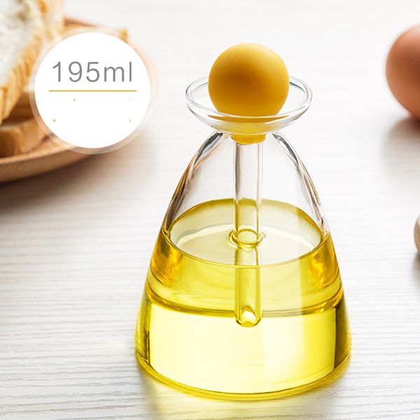 Squeeze Soy Sauce Vinegar Olive oil Cruet jar Crystal glass precision kitchen sauce pot Borosilicate glass Seasoning bottle: single jar 195ml