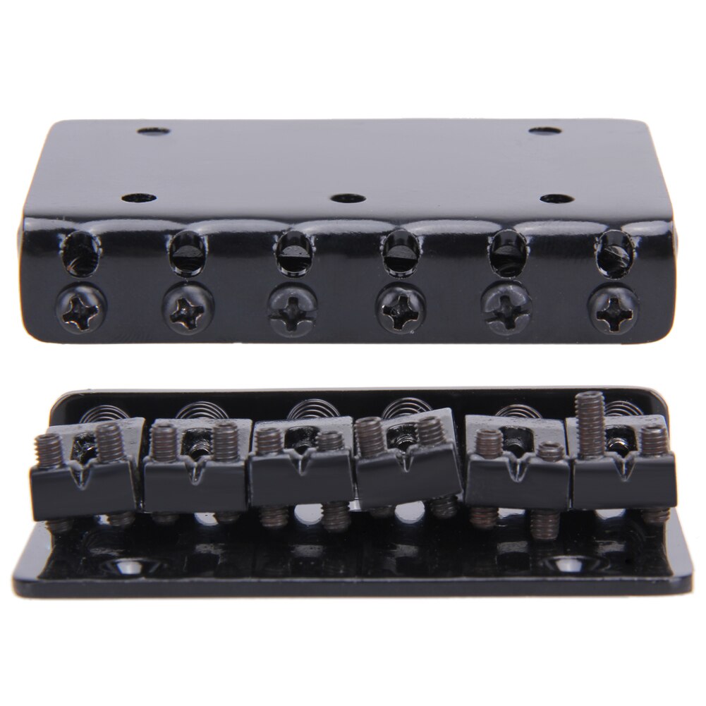 6 String 65Mm Gitaar Brug Metalen Vaste Hardtail Zadel Bridge Top Load Gitaar Staartstuk Voor Elektrische Gitaar Accessoires