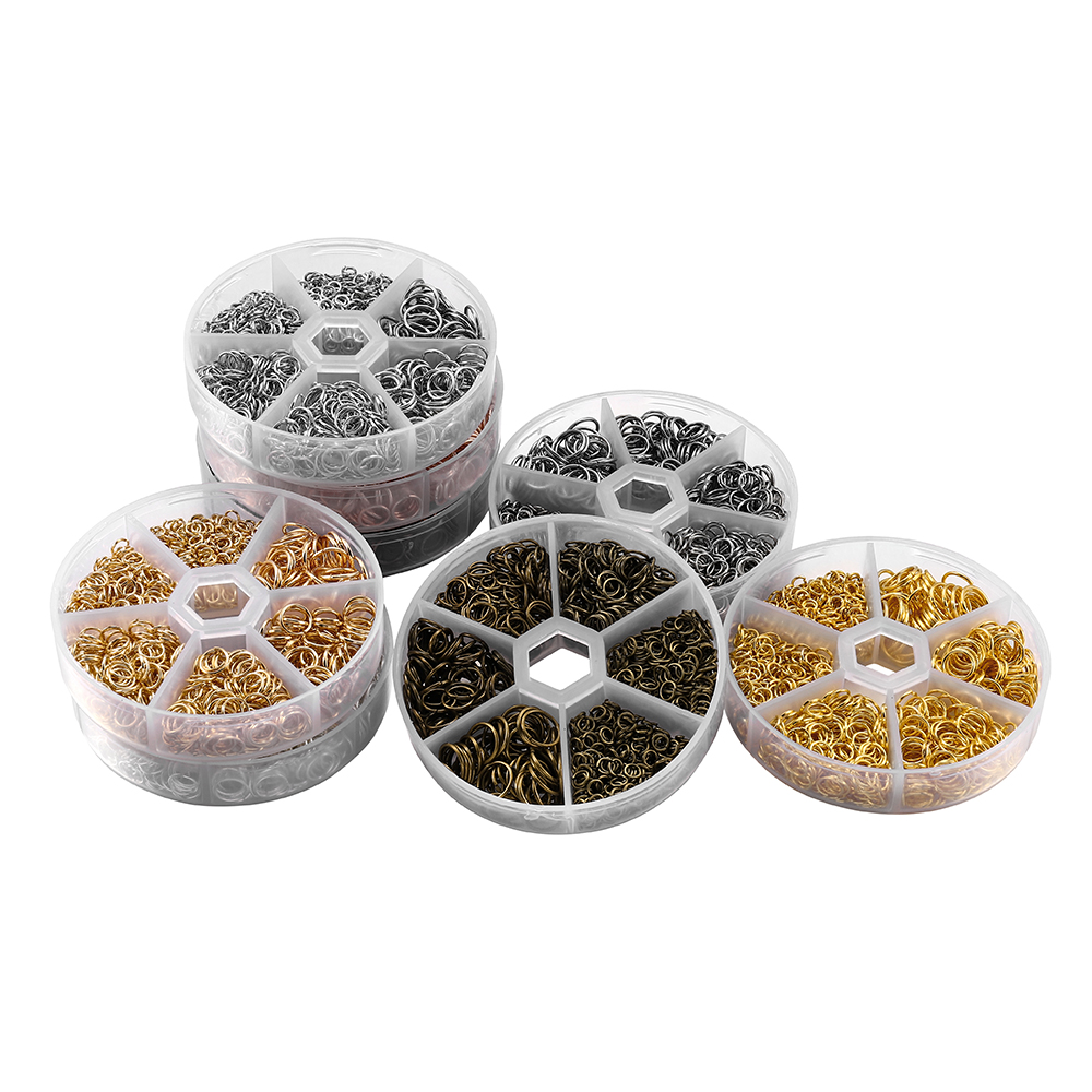Kit Anéis de Salto Aberto para Fazer Jóias, Conjunto de Acessórios para Brincos e Colares DIY, Jóias Fazendo Suprimentos, 4mm, 5mm, 6mm, 7mm, 8mm, 10mm, 1 Conjunto