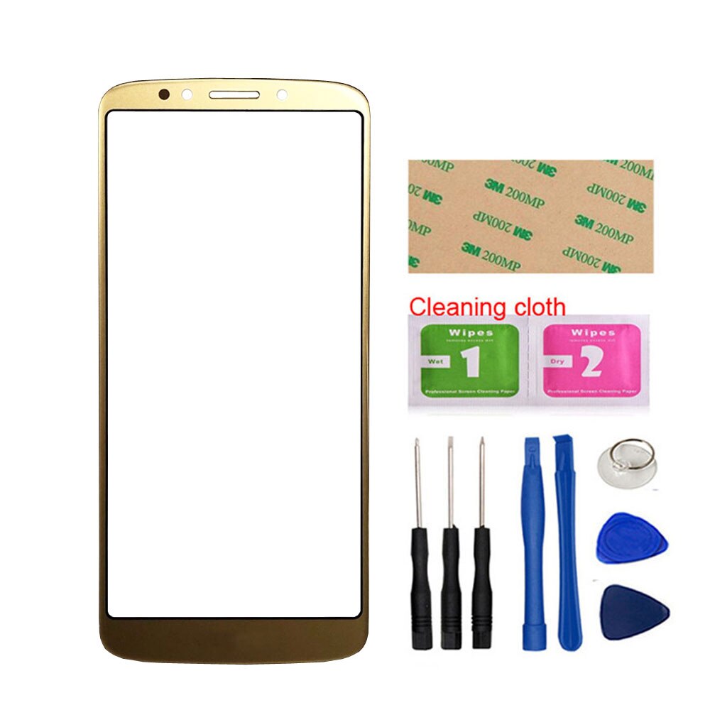 5.0'' E5 Mobile Touch Screen Outer Glass For Motorola Moto E5 XT1944 Front Glass Panel Replacement: Gold And Tools