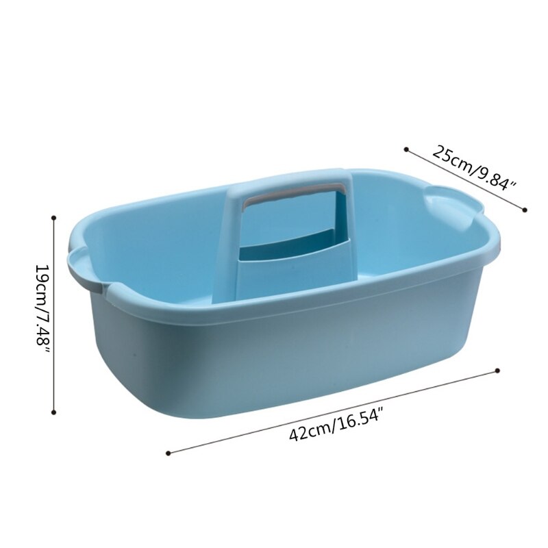 Portable Storage Basket Cleaning Caddy Storage Organizer Tote with Handle for Laundry Bathroom Kitchen Spray Bottles Cloths Brus