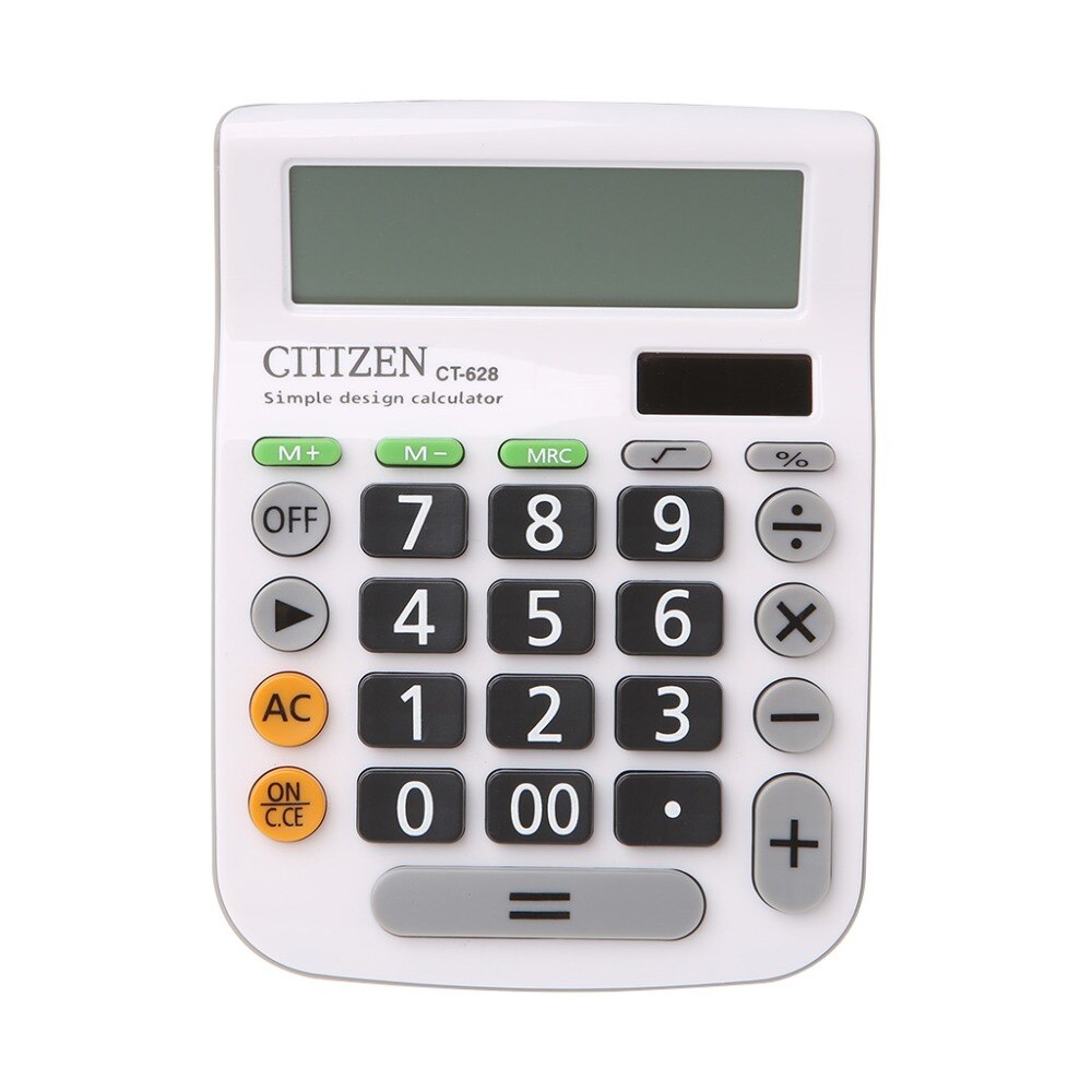12-Digit Solar Battery Dual Power Large Display Office Desktop Calculator CT-628 Affordable And Durable