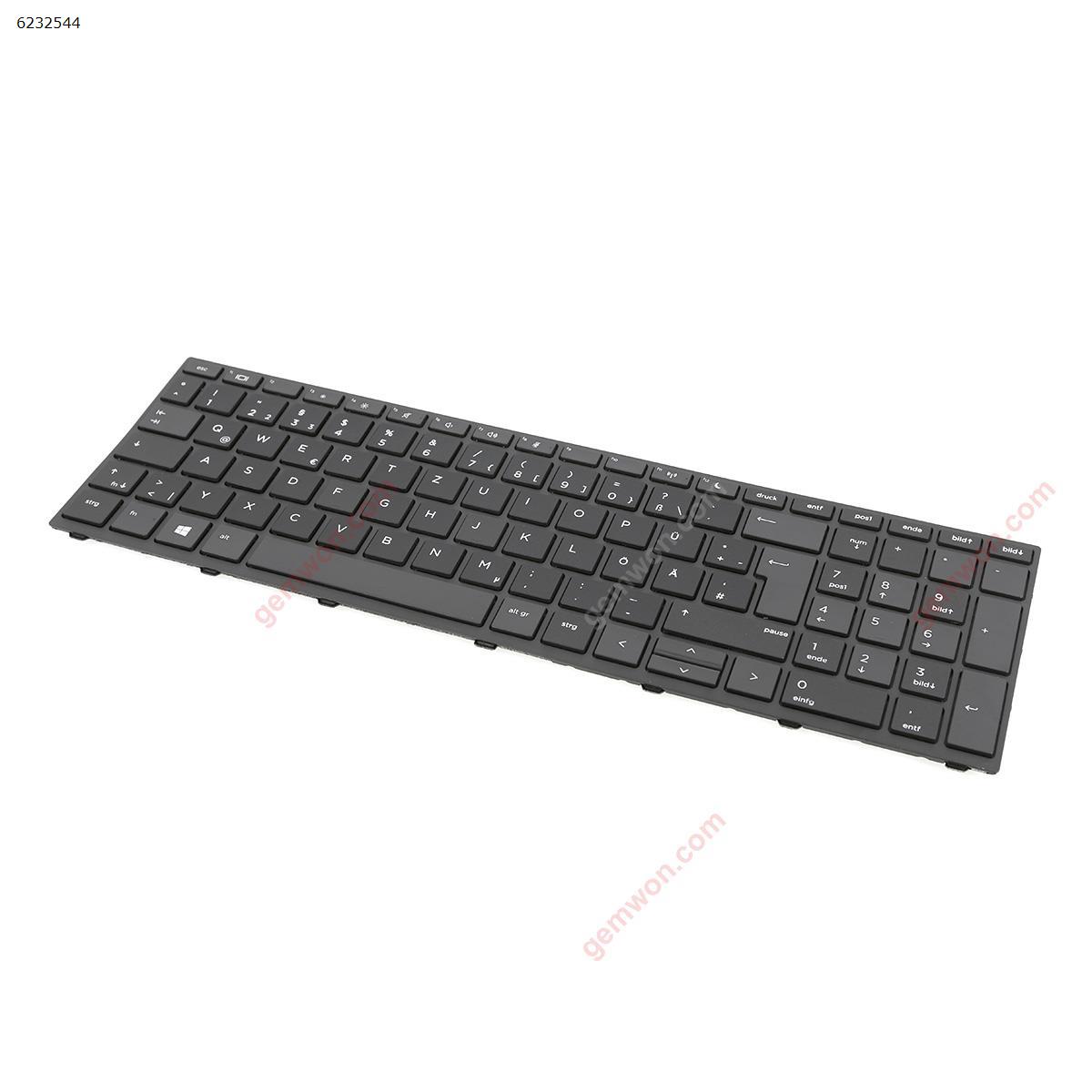 German QWERTZ Replacement Keyboard for HP Probook 450 G5 455 G5 470 G5 Laptop Black with Frame