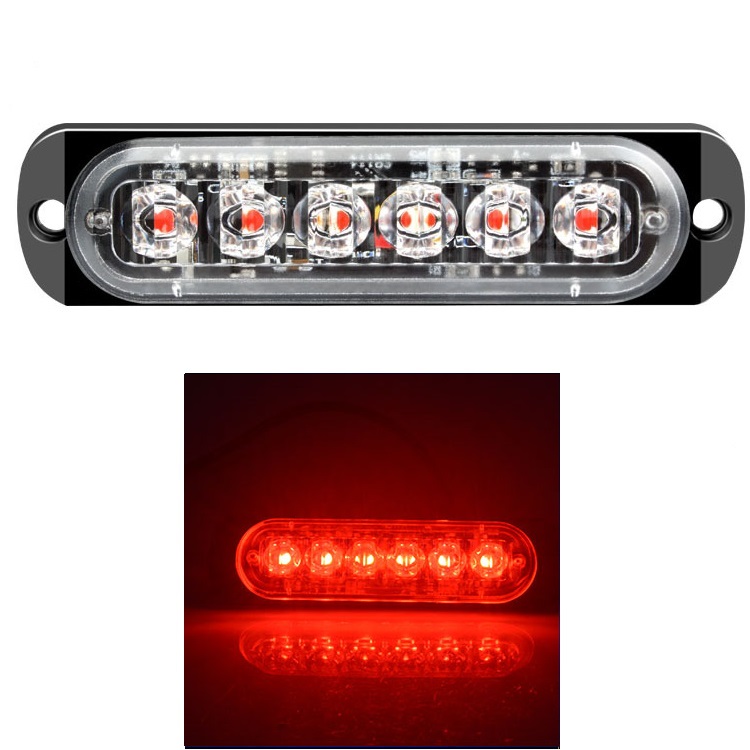 6LED 4LED luz de advertencia de coche luz de avería de parrilla coche camión remolque baliza lámpara LED luz lateral ámbar 12V - 24V: Negro / Verde