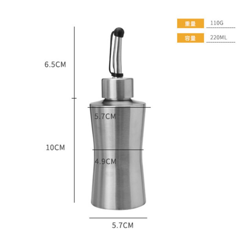 Praktische Rvs Olie Fles Lekvrij Azijn Sojasaus Fles Stofdicht Olieman Keuken Kruiden Sap Container