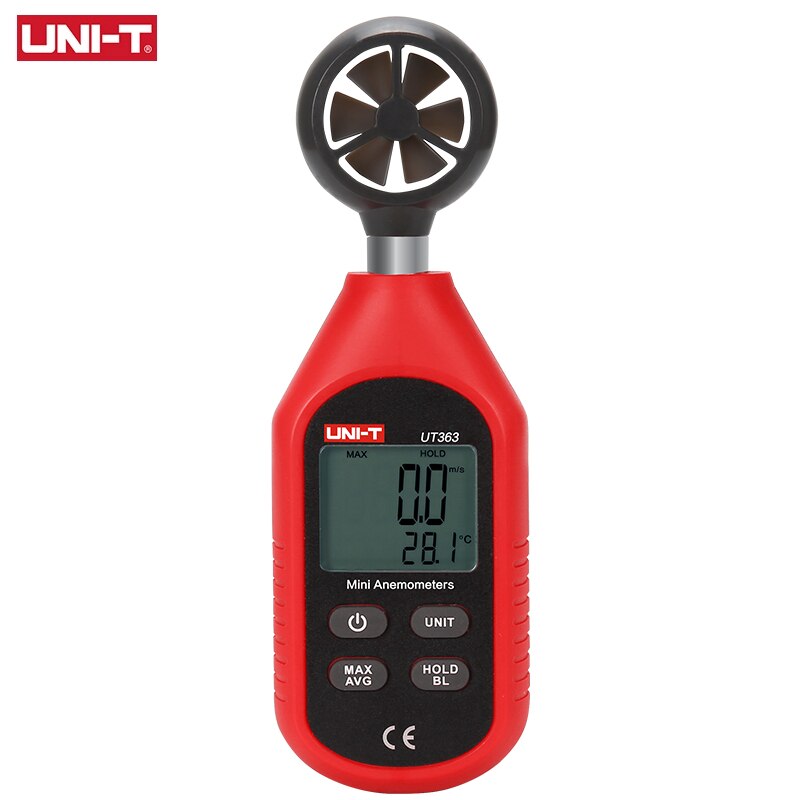 Digital Anemometer Handheld Wind Speed Meter for Measuring Wind Speed, Temperature and Wind Chill with Backlight LCD UNI-T