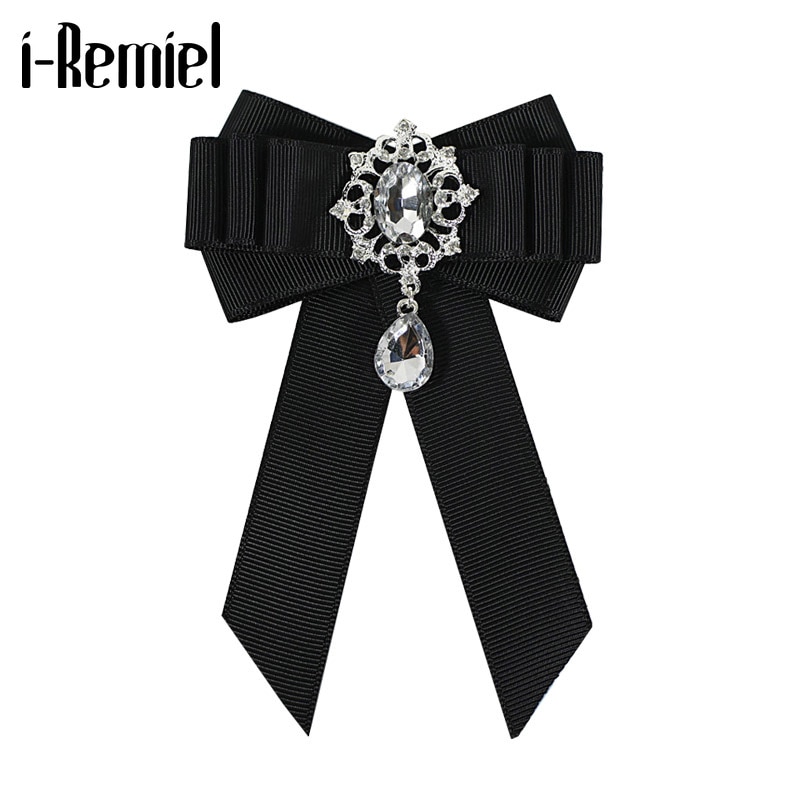 I-remiel – Broche en velours rouge, nœud papillon, col, broches, chemisier, vêtements pour femmes, accessoires, bijoux à la