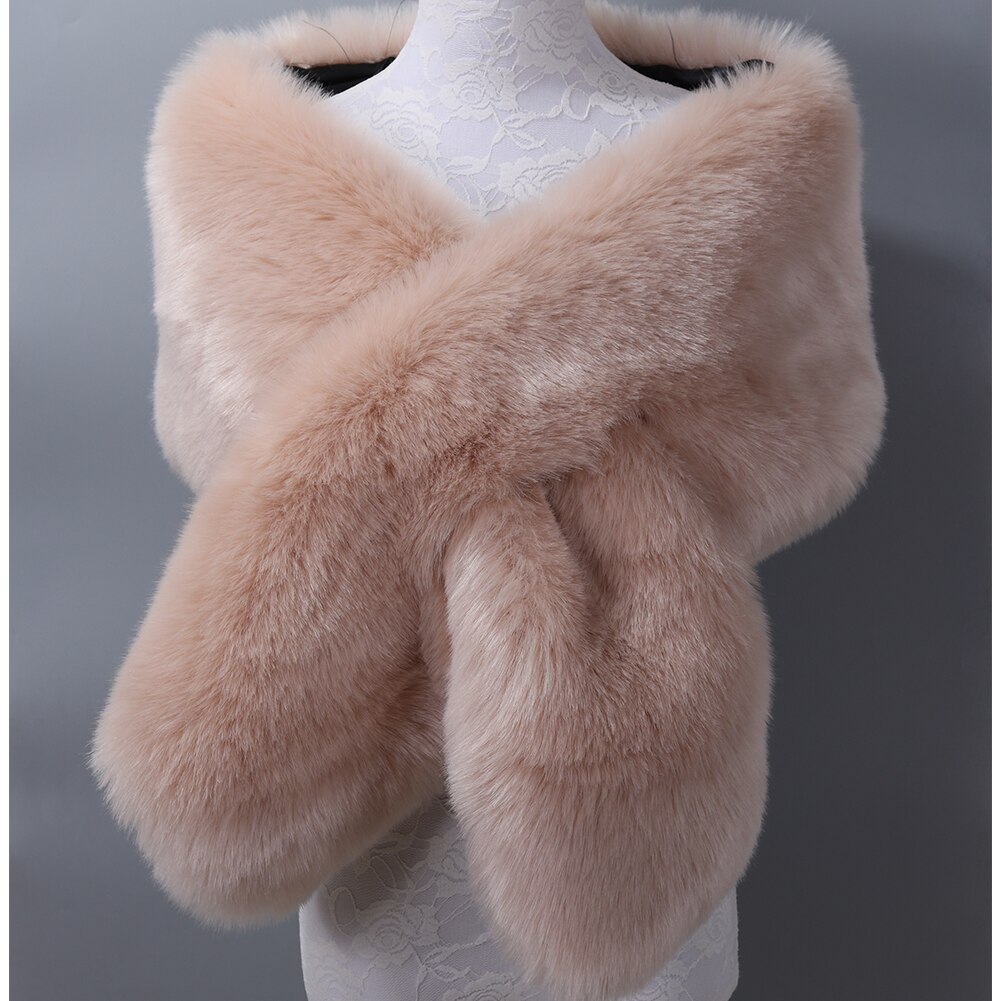 Bont Faux Winter Bolero Vrouwen Bruids Sjaal Bruiloft Cape In Voorraad Mantels Jas Jas Voor Avondfeest: Light Camel