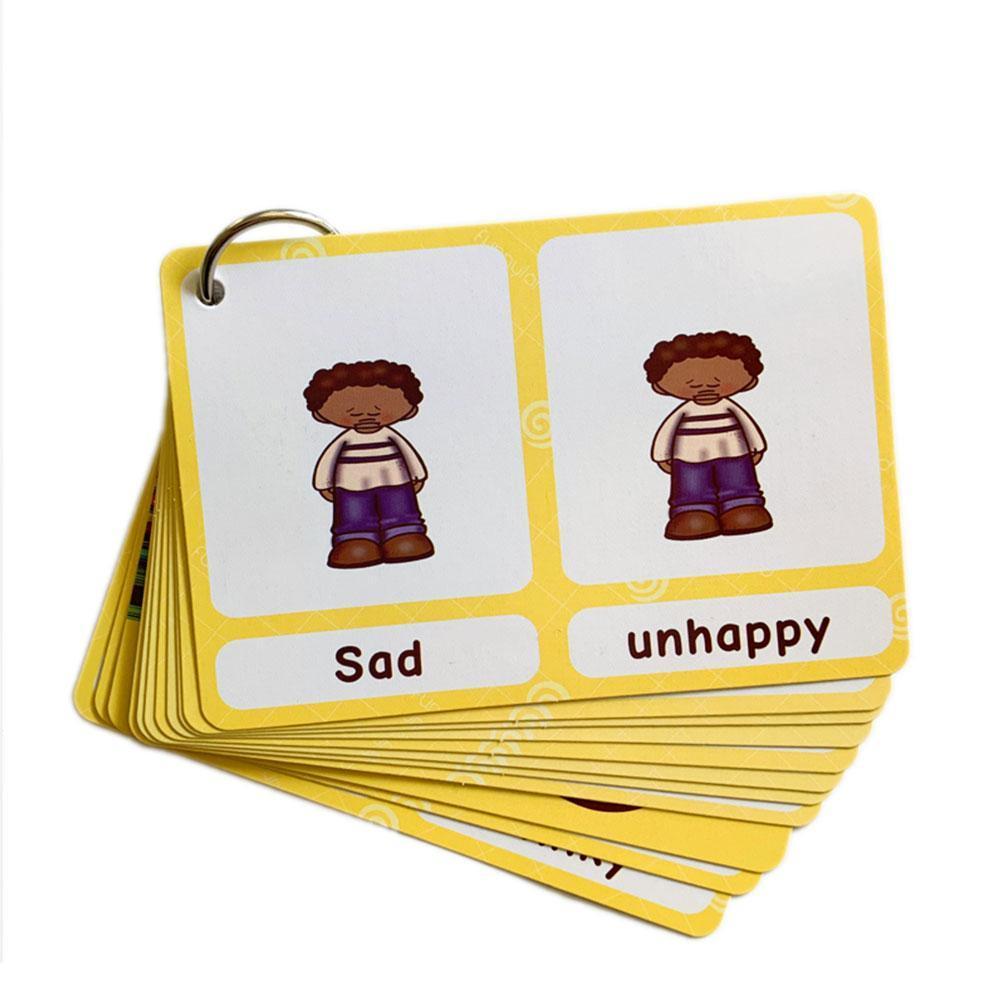 Baby Learn English Word Card Flashcards Synonyms Educational Flashards Life Picture Words Cognitive Learning Daily Behavior X0T8