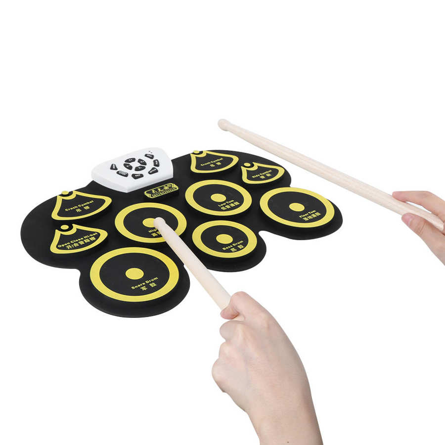 MUSONGS USB 5V1A Roll-Up Silicon Drum Set Digital Electronic Drum Kit Electronic Drum with Drumsticks
