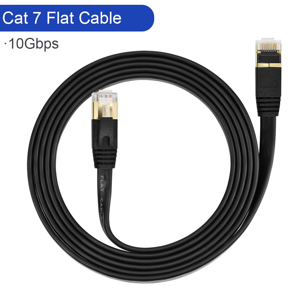 CAT7 Cat8 Lan Kabel RJ45 Kat 7 8 Kabel Rj 45 Ethernet Netwerk Kabel Korte Patch Cord 30Cm 10M 15M 20M Voor Laptop Router Pc Kabel: Cat7 Flat / 5m