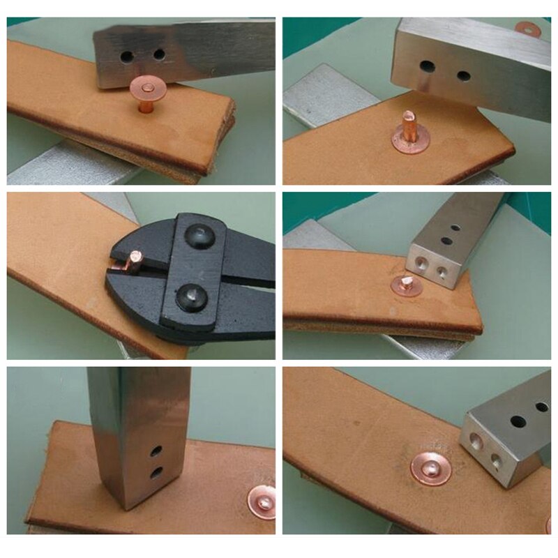 Solid koppar platta sidokorn emboosed nitar cap stud för läder hantverk väska hatt skor kläder jeans sällskapsdjur krage tillbehör