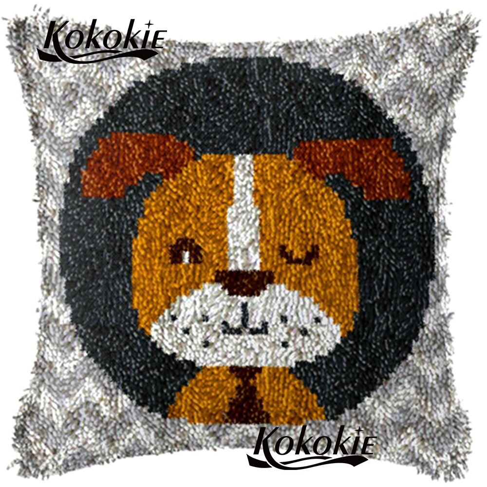 Manualidades croché alfombra hilo Patchwork funda de almohada 3d alfombra pestillo gancho kits animales punto de cruz bordado juegos de costura