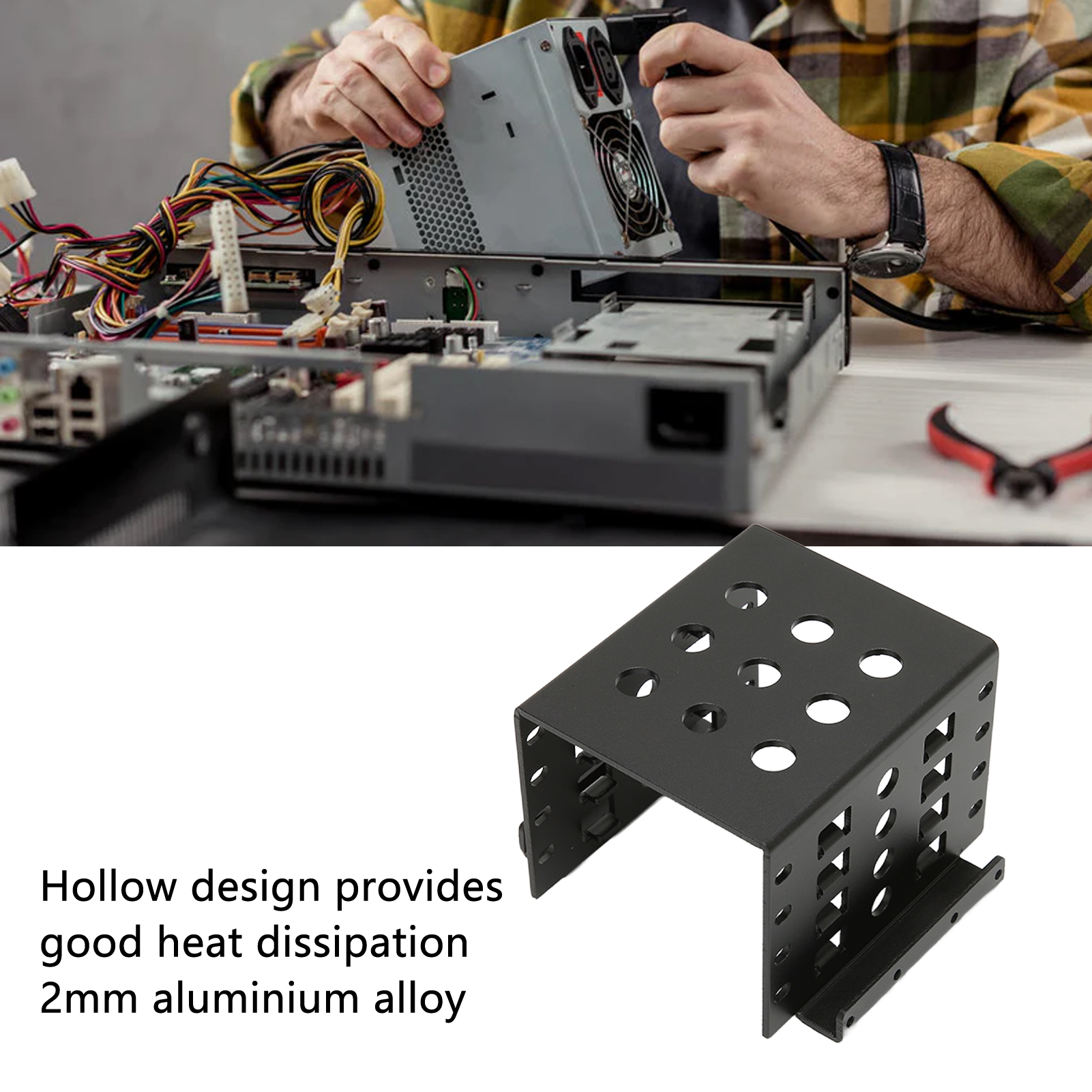 Support de disque dur 2,5 pouces, Support en alliage d'aluminium, Extension spatiale SATA IDE, support de montage pour disque dur 2,5 pouces, Installation facile pour IDE 2,5 pouces