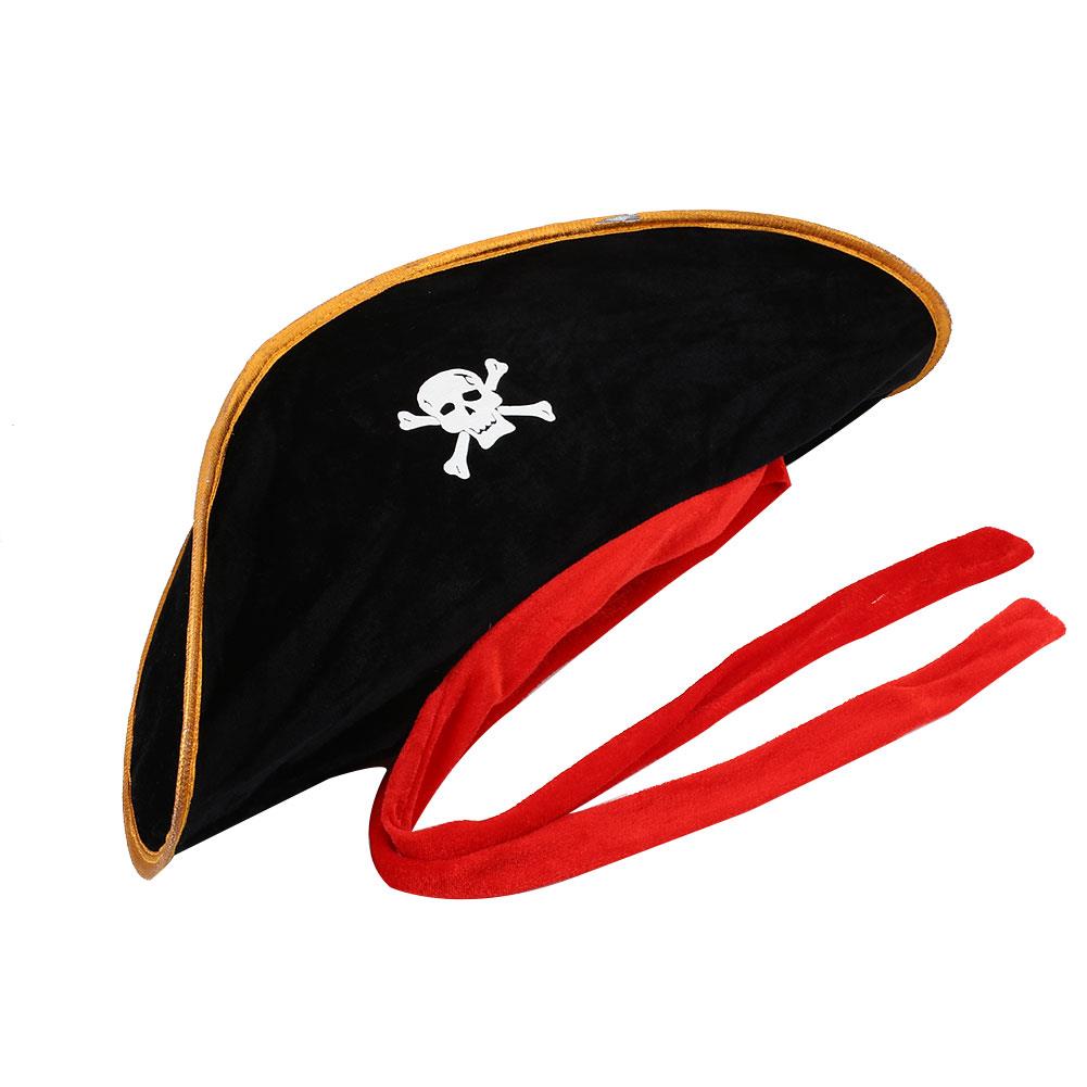 Kjole kostume hat halloween pirat cap hat fancy adgang kaptajn mænd dressing cosplay kvinder fest pirat hat sort: Kaptajn hat