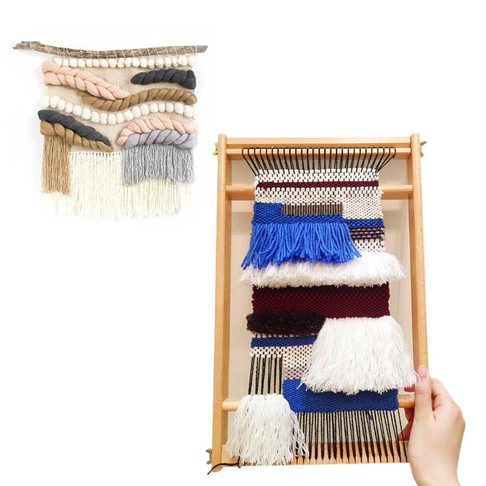 Wooden Loom Knitting Machine Weaving Loom Frame DIY Knitted Toys Wool Weaving Loom Handcraft Household Wooden Knitting Machine