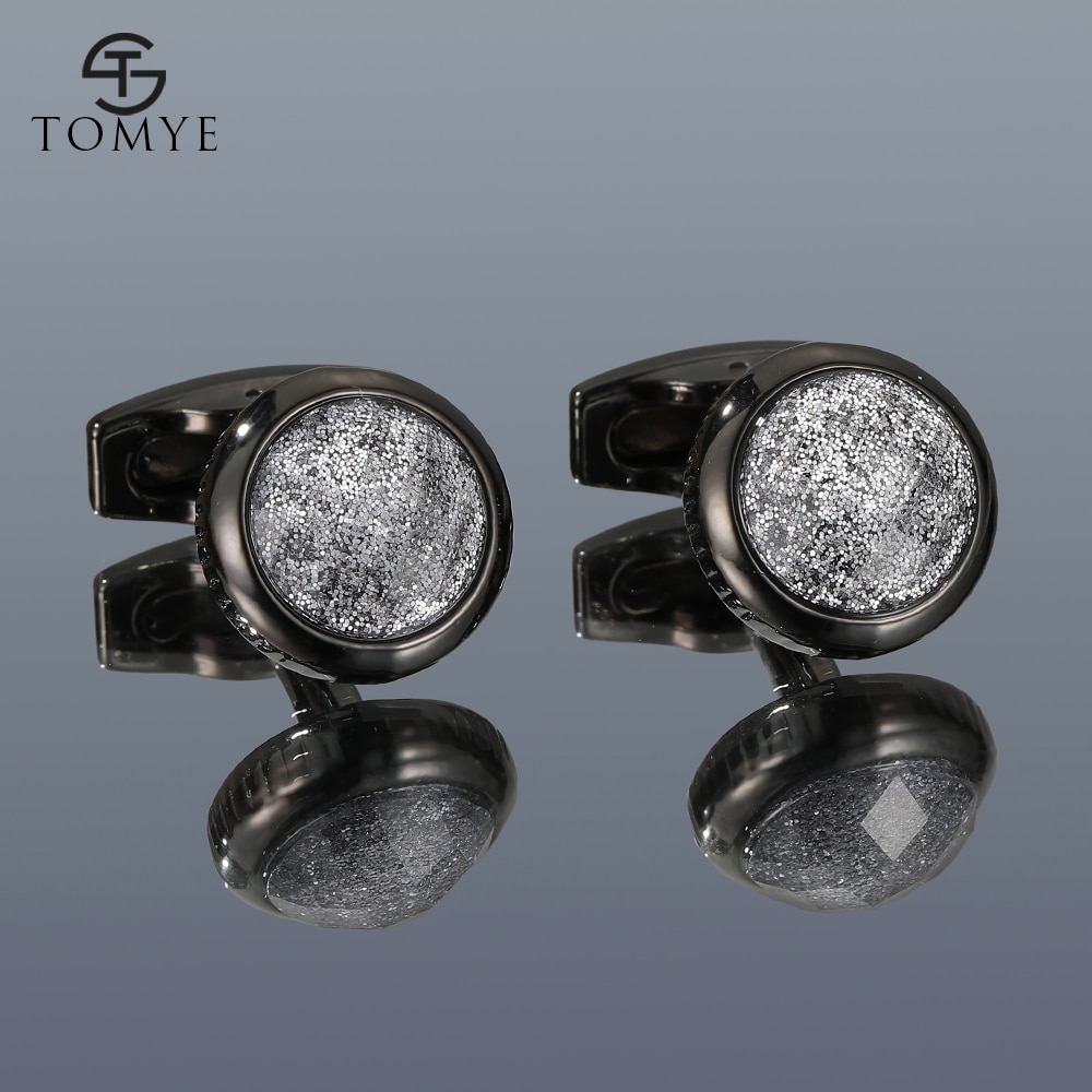 TOMYE – boutons de manchette en métal pour hommes, de , ciel étoilé, rond, pour robe de soirée, pour de mariage