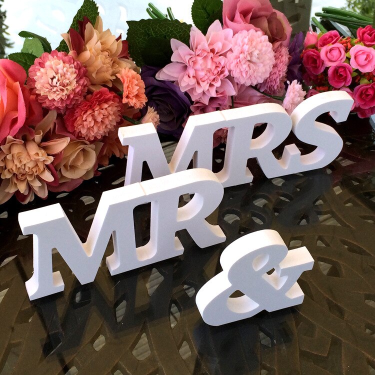 Cartas de decoração para casamento, cores brancas, noiva e noivo, materiais de decoração de mesa 3 pçs/lote