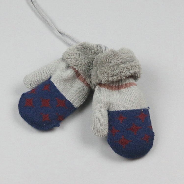 Baby Handschuhe Volle Finger Junge Mädchen Handschuh Kleinkind Baumwolle betroffen Blatt Winter Warme Handschuhe Kleinkinder Gestrickte Fäustlinge für 1-4Y Baby